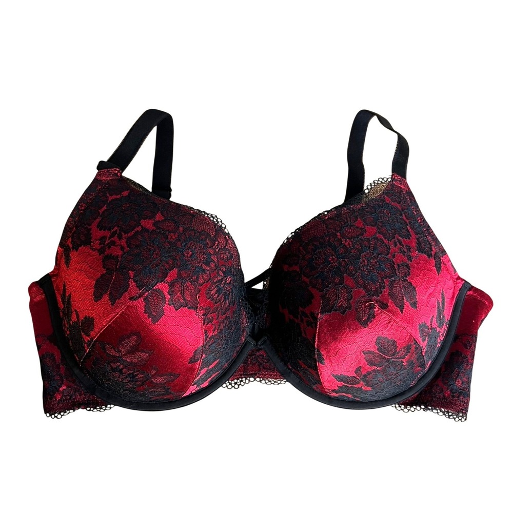 Torrid Curve Bra Lace Push Up Bra Sz 46C Underwire Gothic Boudoir Dark Coquette